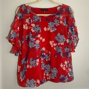 Red Floral Top